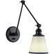 Yep Equinox 1 Light 5.88 inch Matte Black Swing Arm Wall Lamp Wall Light in White with Blue Trim