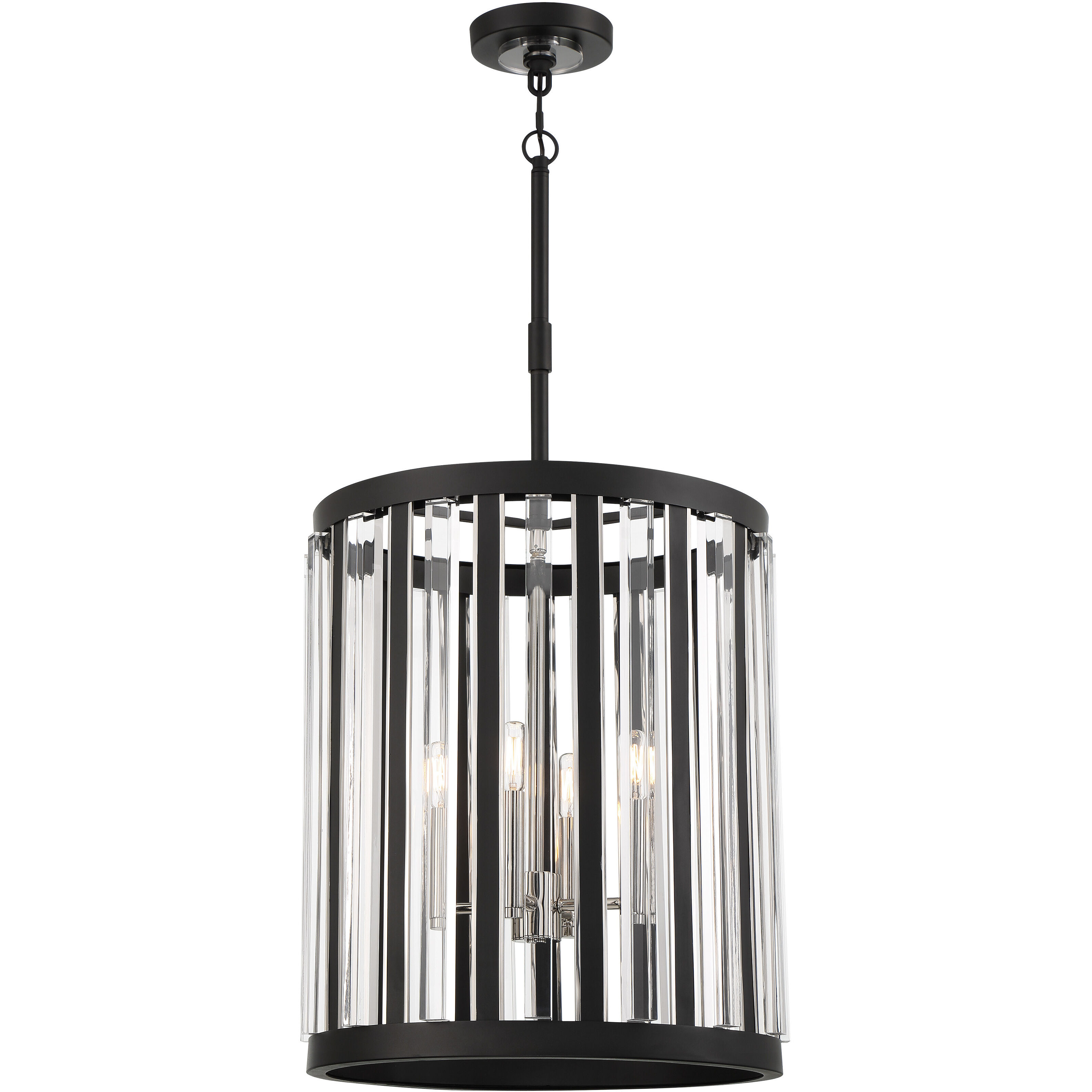 Majestic Splendor 4 Light 19 inch Polished Nickel/Sand Coal Pendant Ceiling Light