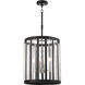 Majestic Splendor 4 Light 19 inch Polished Nickel/Sand Coal Pendant Ceiling Light