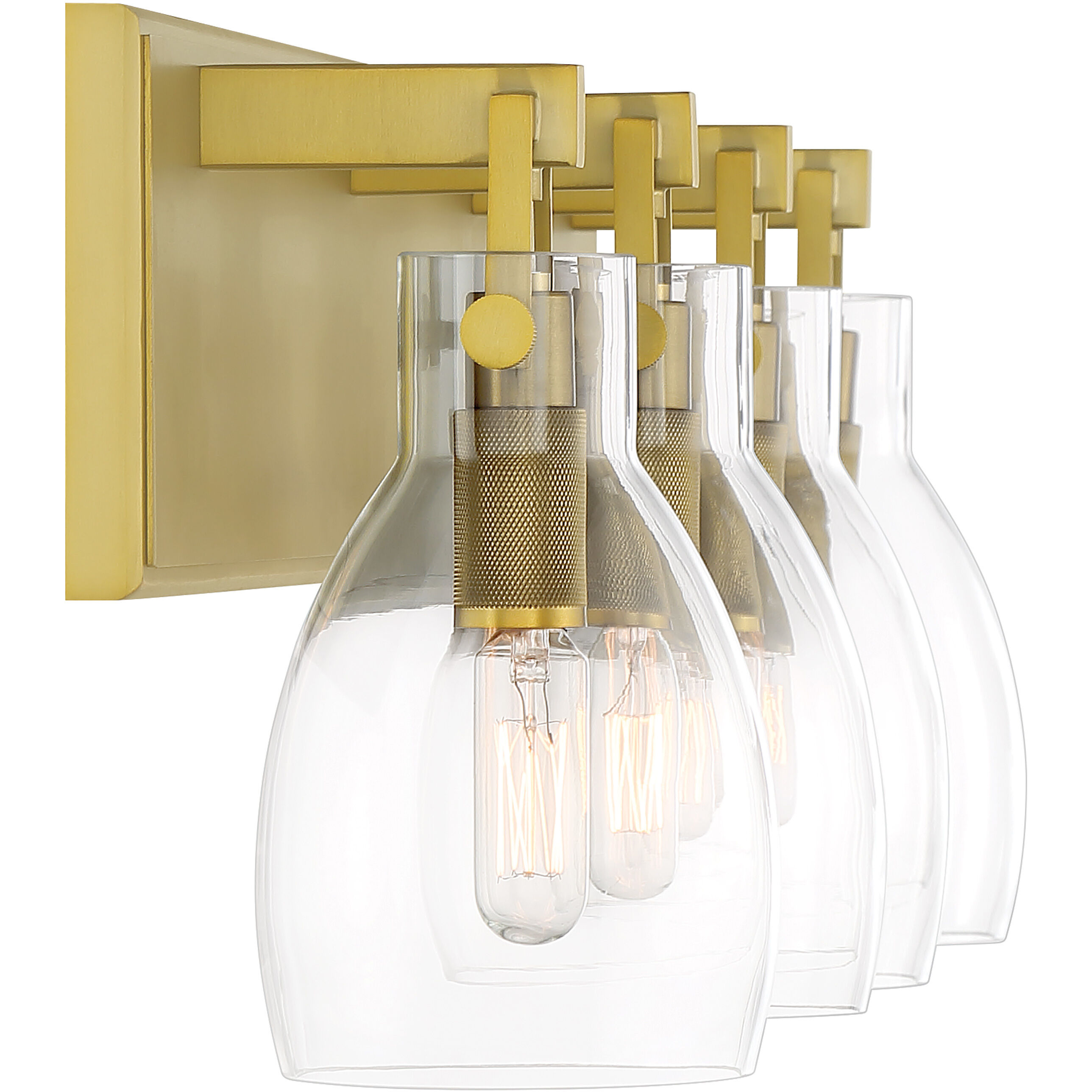 Tiberia 4 Light 30 inch Soft Brass Bath Light Wall Light