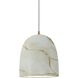 Radiance Collection 1 Light 9 inch Antique Brass and Carrara Marble and White Pendant Ceiling Light