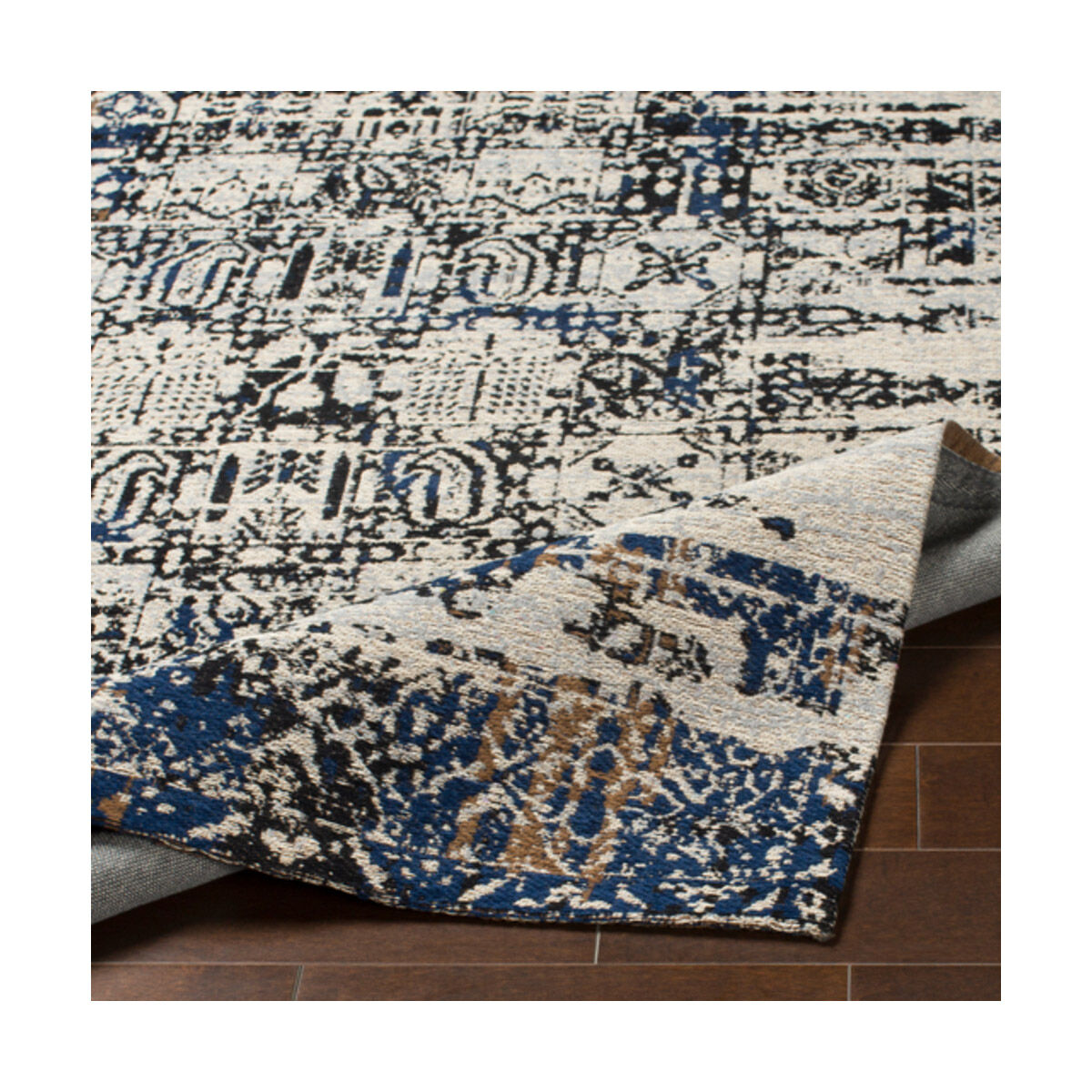 Amsterdam 36 X 24 inch Navy/Charcoal/Camel/Ivory/Denim Rugs, Rectangle