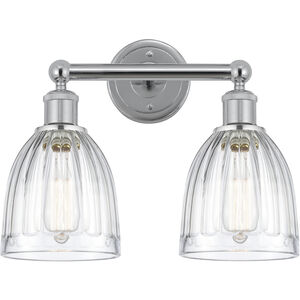 Edison Brookfield 2 Light 15 inch Polished Chrome Bath Vanity Light Wall Light in Clear Glass