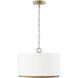 Soleil 3 Light 16.75 inch Matte Brass Semi-Flush Mount Ceiling Light, Convertible Dual Mount