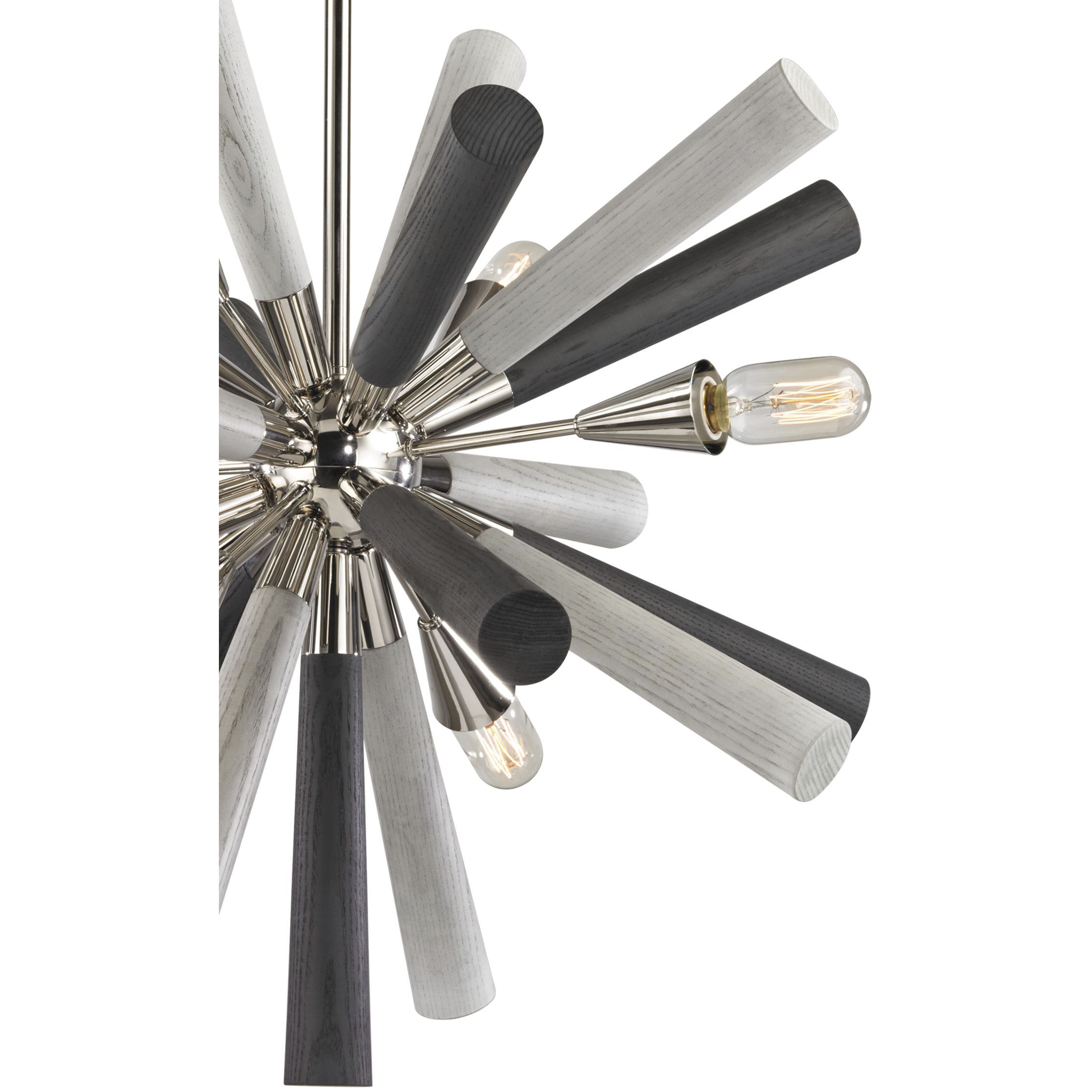 Solara 6 Light 28 inch Polished Nickel with Graywash Chandelier Ceiling Light