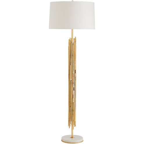 Prescott 65 inch 150.00 watt Gold Leaf Floor Lamp Portable Light