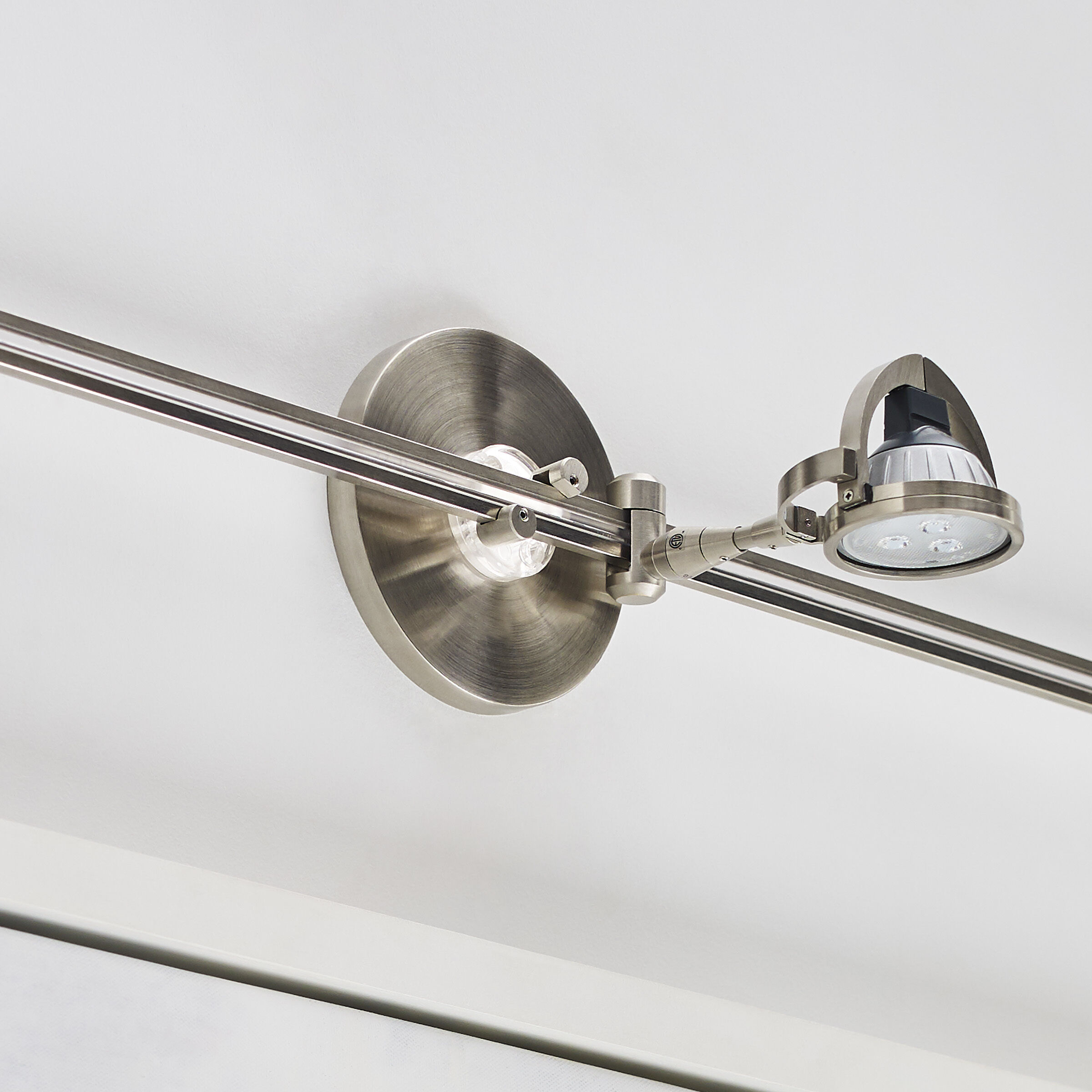 MonoRail Satin Nickel Rail Single-Feed Canopy Ceiling Light