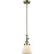 Franklin Restoration Cone 1 Light 6 inch Antique Brass Mini Pendant Ceiling Light in Incandescent, Matte White, Franklin Restoration