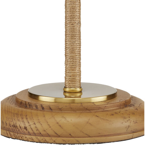 Sirocco 22.25 inch 40 watt Natural and Antique Brass Desk Lamp Portable Light