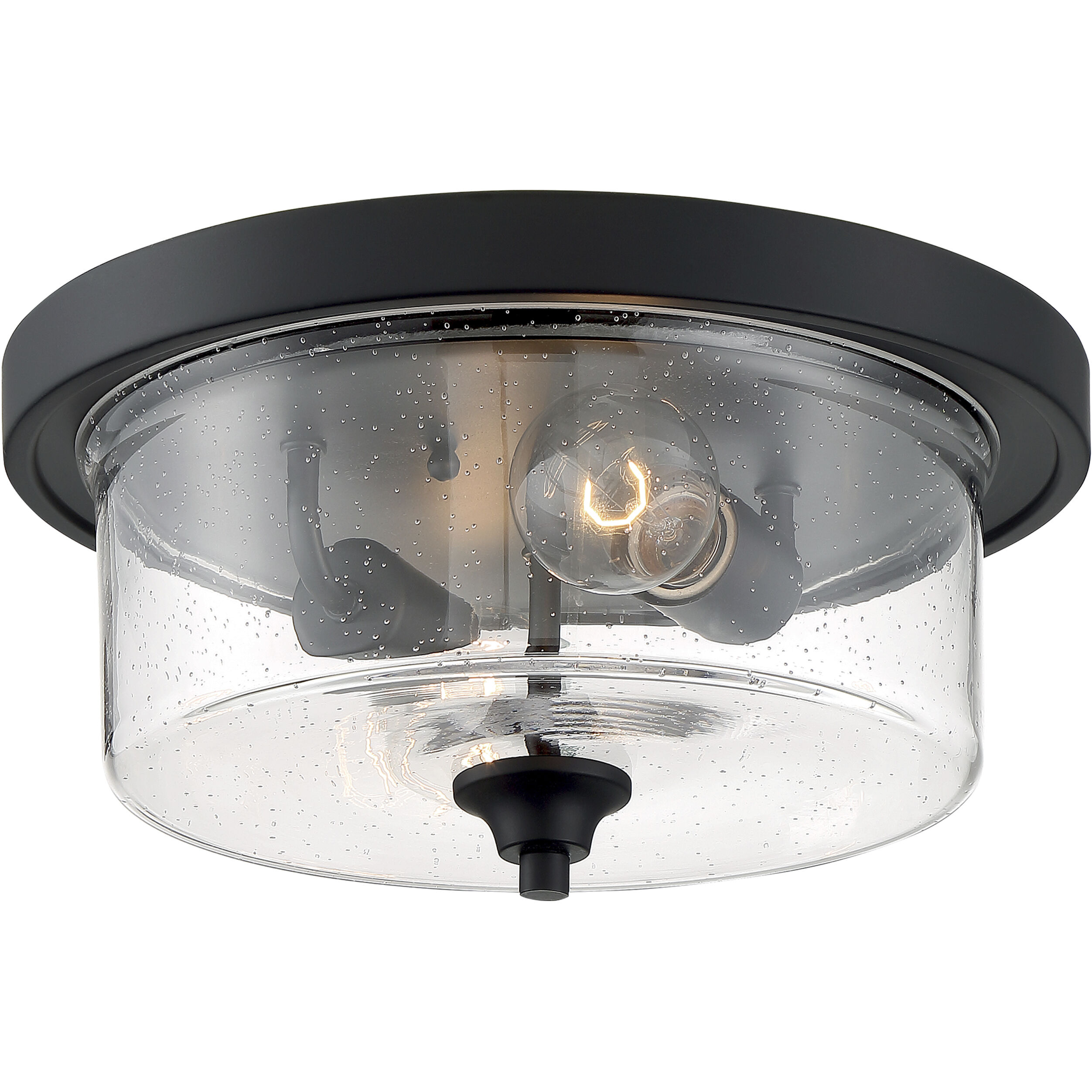 Bransel 2 Light 13 inch Matte Black Flush Mount Fixture Ceiling Light