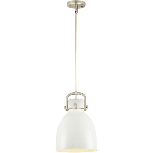 Newton Bell 1 Light 10 inch Satin Nickel Stem Hung Pendant Ceiling Light