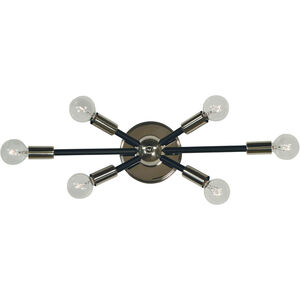 Simone 6 Light 22 inch Polished Nickel with Satin Pewter Accents Sconce Wall Light