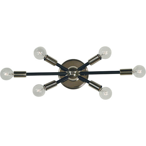 Simone 6 Light 22 inch Polished Nickel with Matte Black Accents Sconce Wall Light