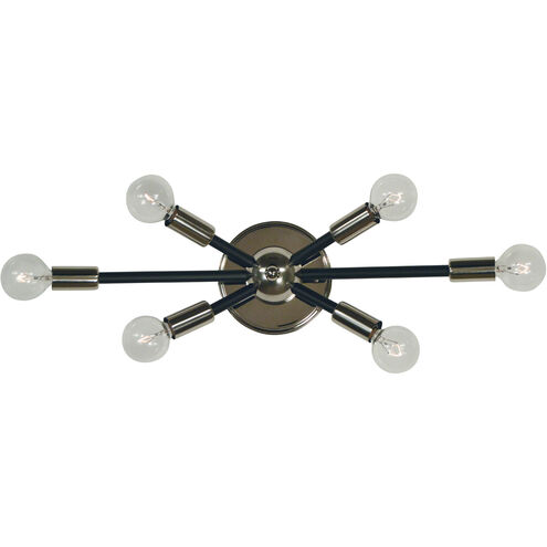 Simone 6 Light 22 inch Polished Nickel with Satin Pewter Accents Sconce Wall Light