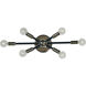 Simone 6 Light 22 inch Polished Nickel with Matte Black Accents Sconce Wall Light