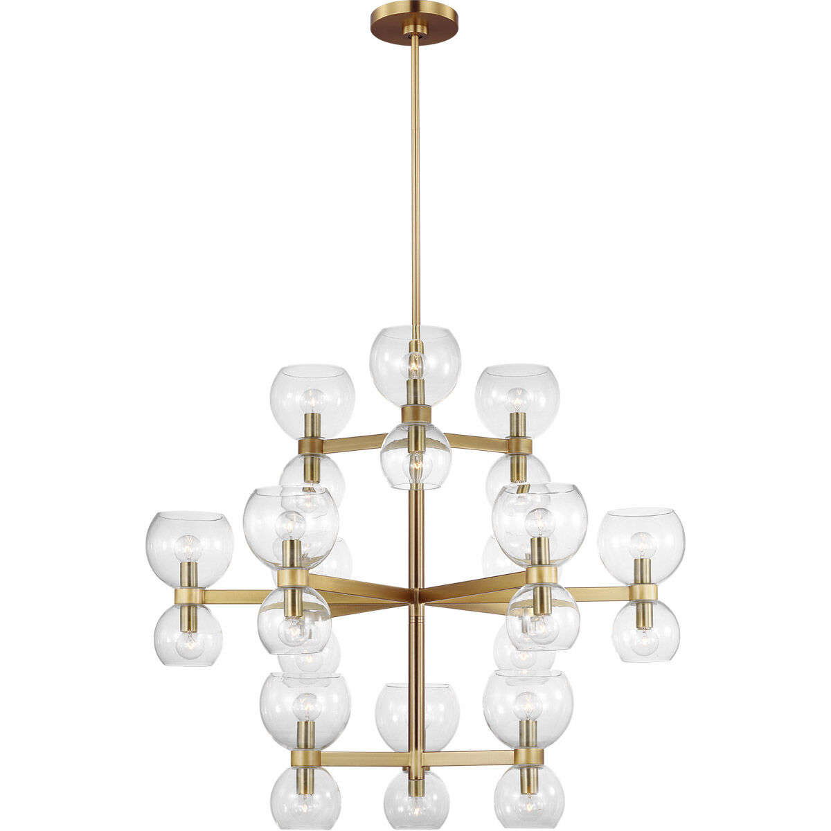kate spade new york Londyn 24 Light 36.5 inch Burnished Brass with Clear Glass Chandelier Ceiling Light