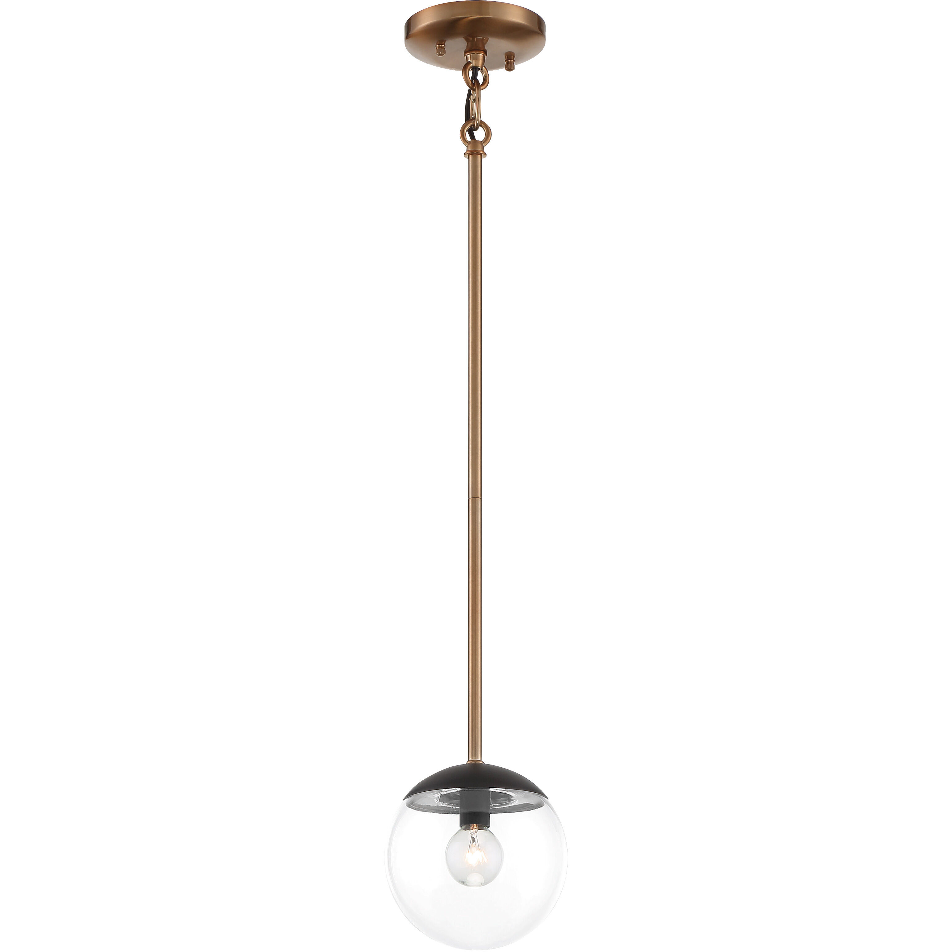 Outer Limits 1 Light 6 inch Painted Bronze W/Natural Brush Mini Pendant Ceiling Light