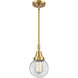 Beacon 1 Light 6 inch Satin Gold Mini Pendant Ceiling Light in Clear Glass
