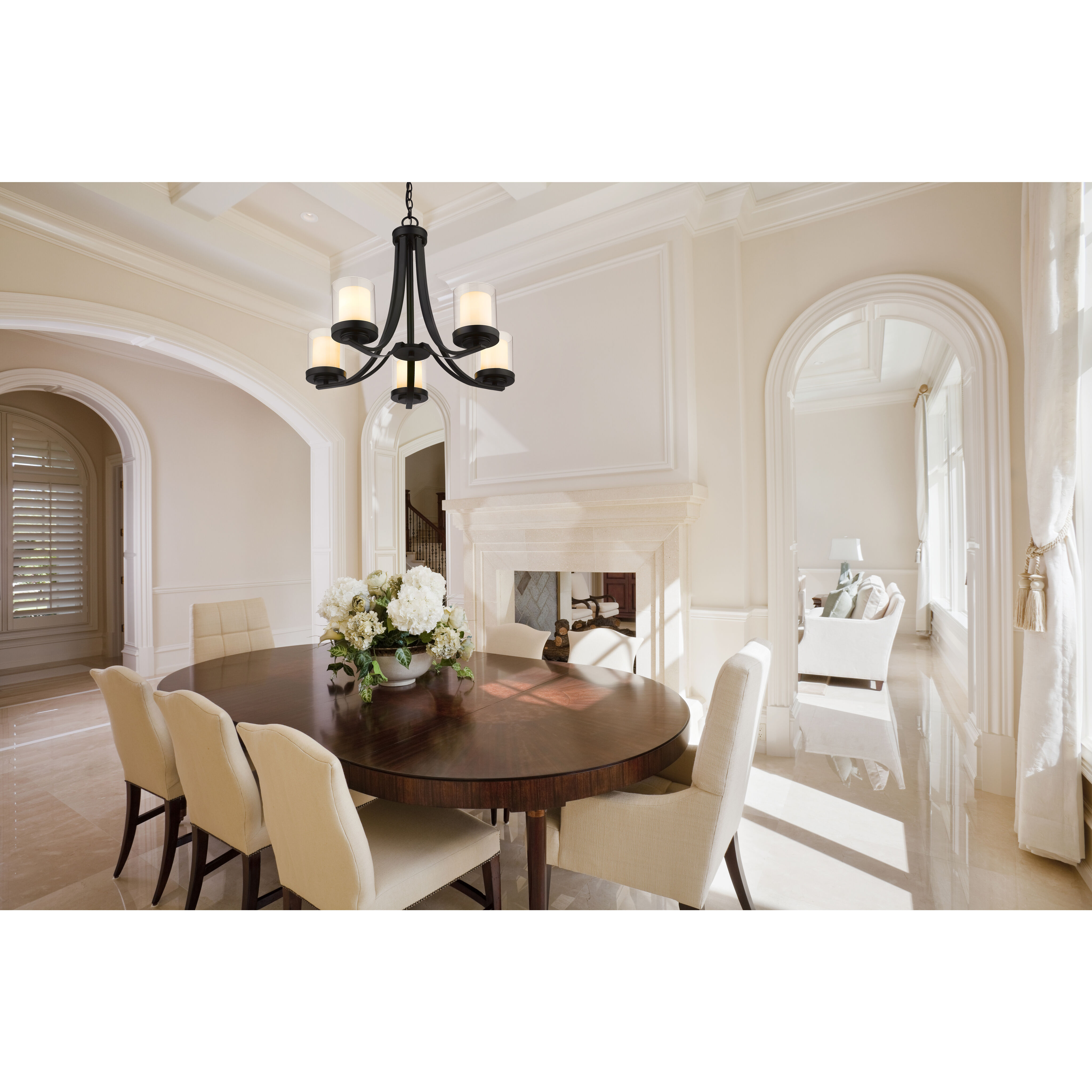 Willow 5 Light 25.25 inch Matte Black Chandelier Ceiling Light