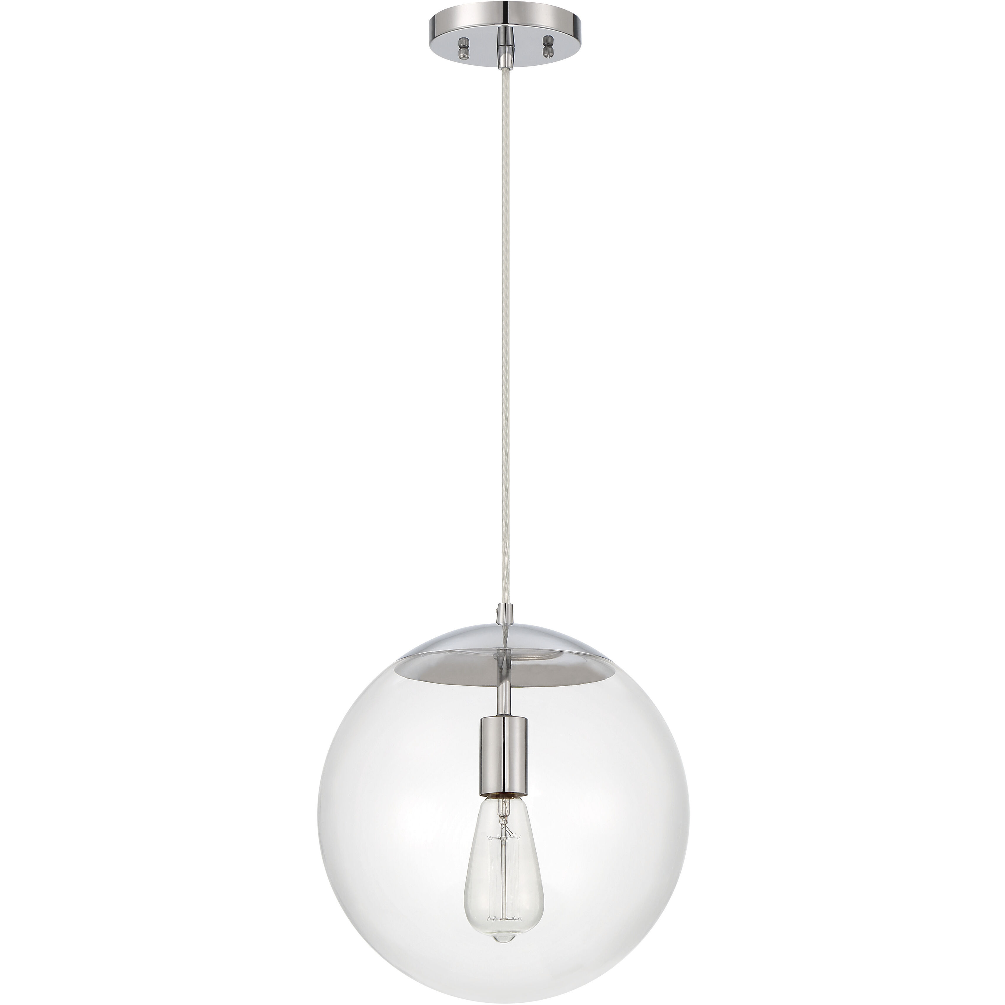 Gaze 1 Light 11.88 inch Chrome Pendant Ceiling Light in Clear Glass