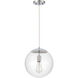 Gaze 1 Light 11.88 inch Chrome Pendant Ceiling Light in Clear Glass