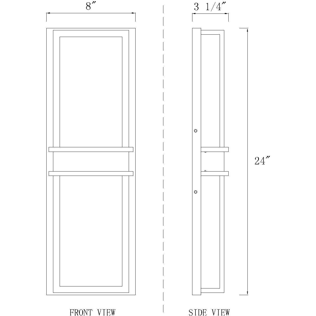 Eclipse LED 24 inch Black Outdoor Wall Light