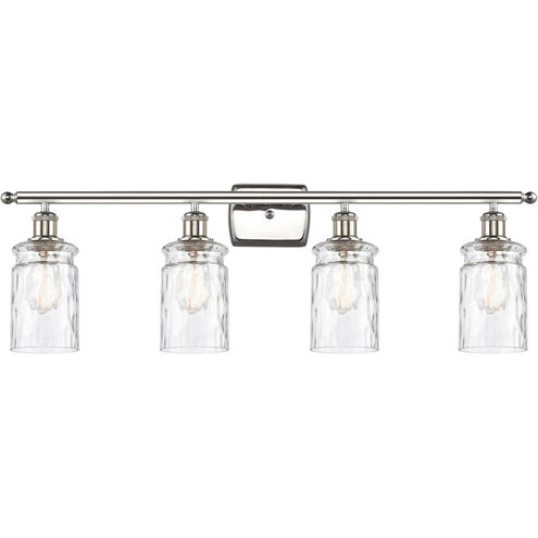 Ballston Candor 4 Light 36 inch Polished Nickel Bath Vanity Light Wall Light in Clear Waterglass, Ballston