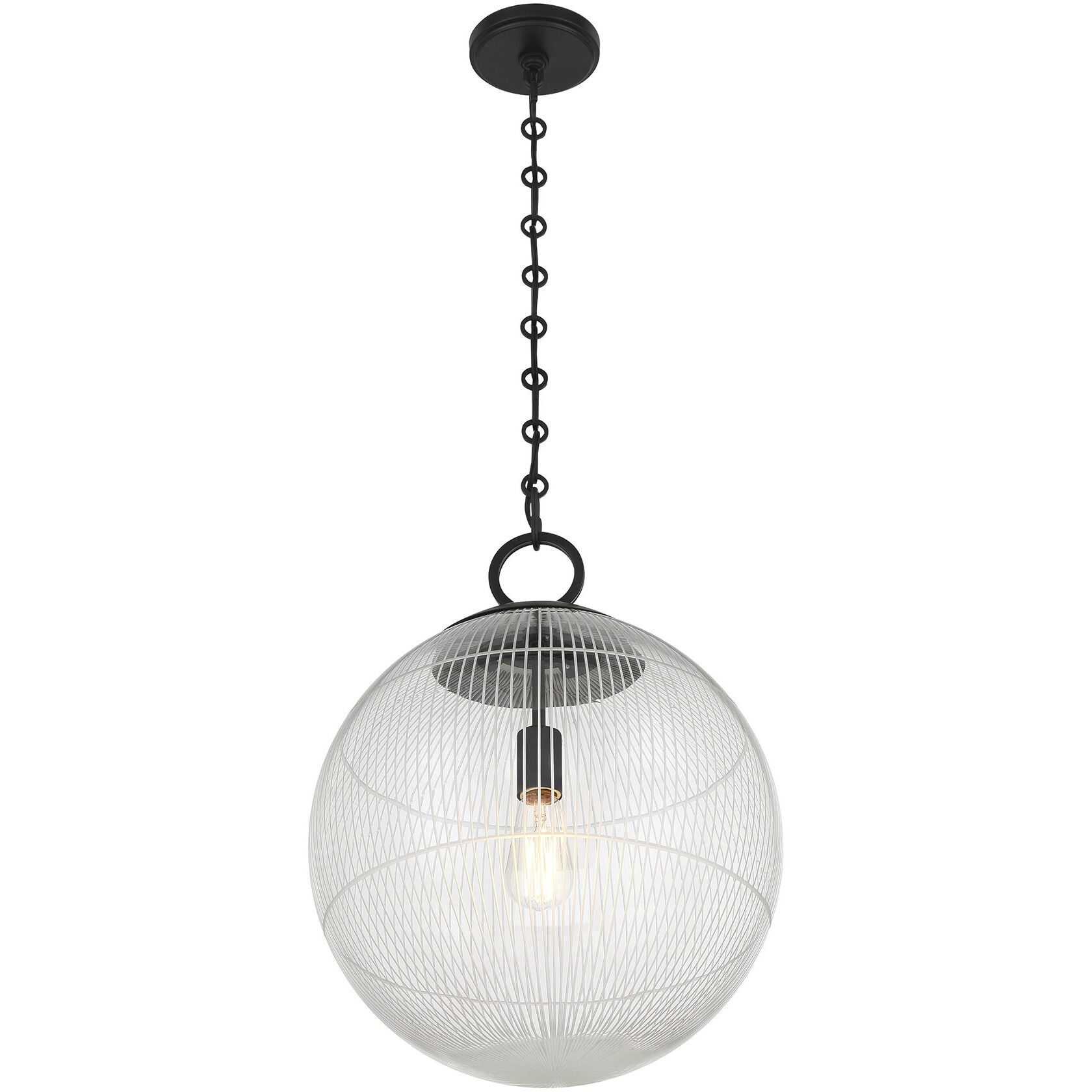 Cabot 1 Light 16 inch Matte Black Pendant Ceiling Light
