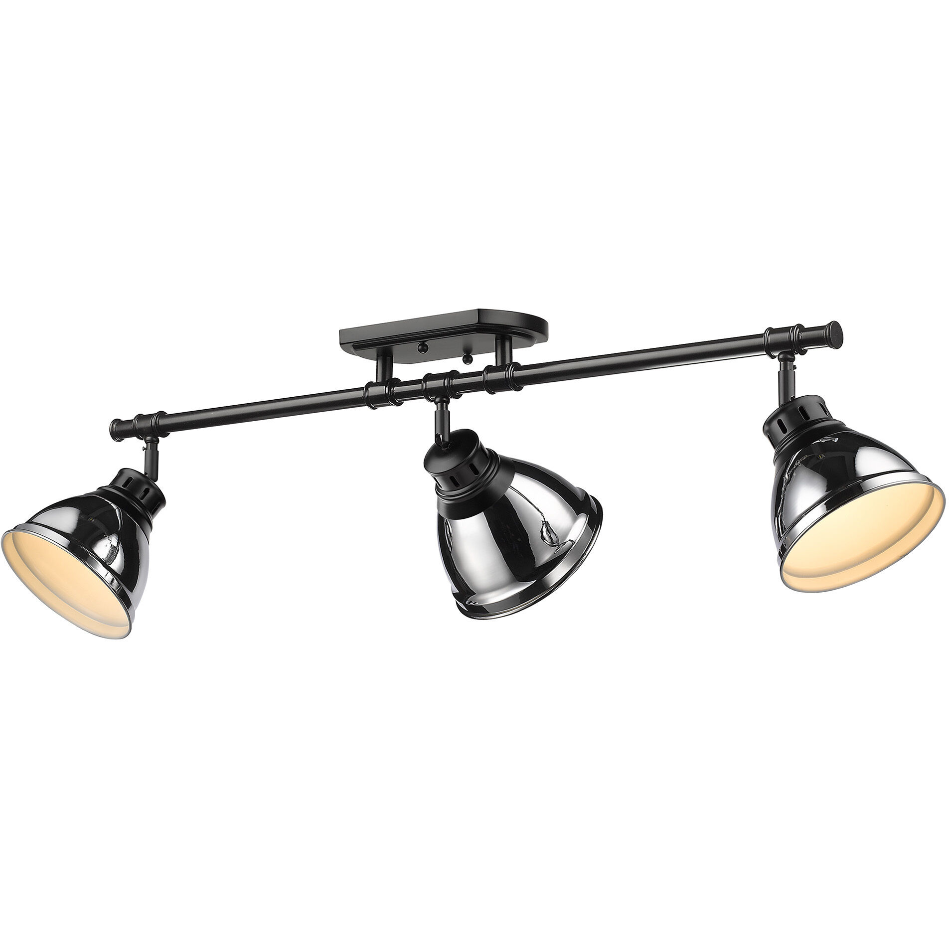 Yep Duncan 3 Light 35.38 inch Matte Black Semi-Flush Mount Ceiling Light in Chrome, Damp