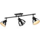 Yep Duncan 3 Light 35.38 inch Matte Black Semi-Flush Mount Ceiling Light in Chrome, Damp