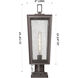 Madison 1 Light 22.88 inch Bronze Outdoor Post Lantern in Seedy Glass