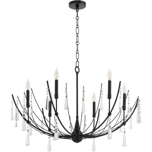 Eloise 6 Light 37.25 inch Matte Black Chandelier Ceiling Light