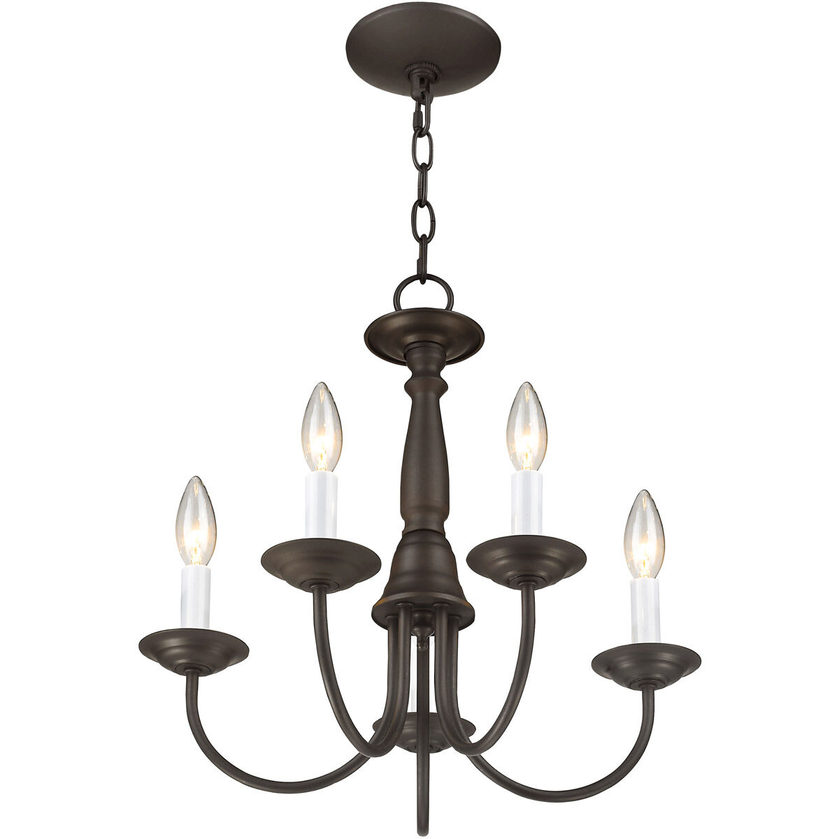 Home Basics 5 Light 18 inch Bronze Chandelier Ceiling Light