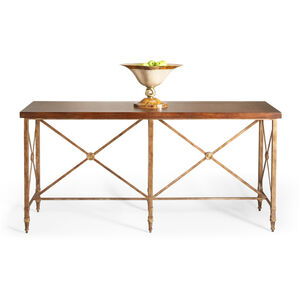 Chelsea House 78 inch Antique Gold Metal Base Console Table