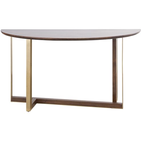 Crafton 56 X 18 inch Mahogany with Satin Brass Console Table