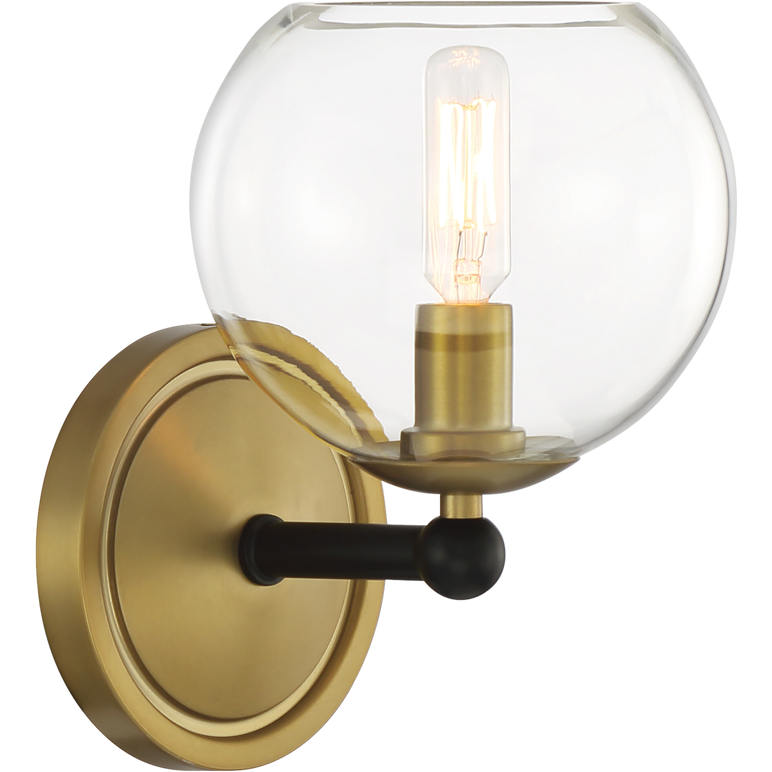 Vantage Kearney Park 1 Light 5.63 inch Coal and Soft Brass Bath Vanity Wall Light