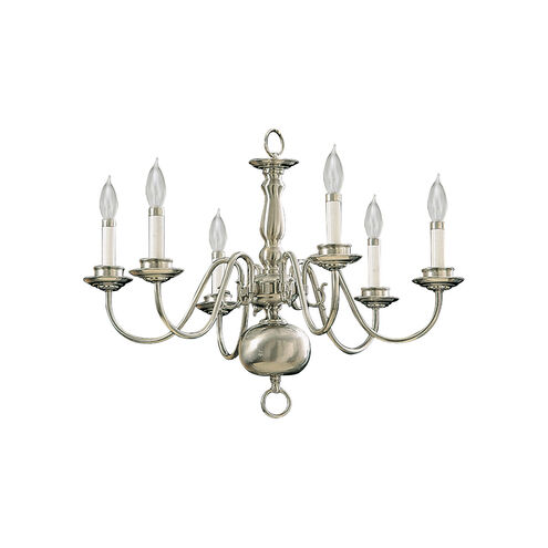 Fort Worth 6 Light 23.5 inch Satin Nickel Chandelier Ceiling Light