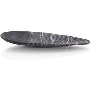 Carved Teardrop I Black Marble Tray