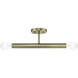 Copenhagen 2 Light 5.13 inch Antique Brass Semi-Flush Ceiling Light