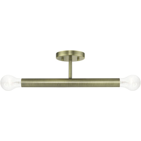 Copenhagen 2 Light 5.13 inch Antique Brass Semi-Flush Ceiling Light