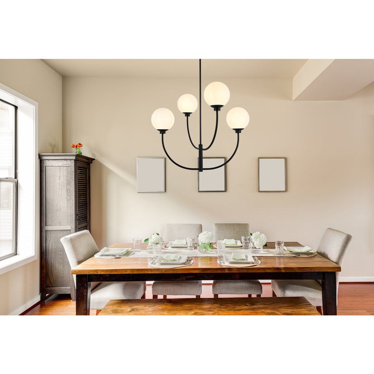 Nyomi 4 Light 30 inch Black Chandelier Ceiling Light