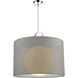 Arosia 1 Light 24 inch Chrome Pendant Ceiling Light in Gray Fabric