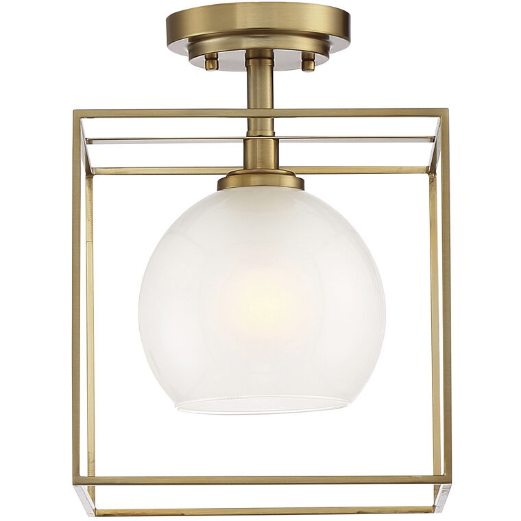 Cowen 1 Light 10 inch Brushed Gold Semi-Flush Ceiling Light