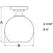 Marshall LED 8 inch Matte Black Semi-Flush Mount Ceiling Light
