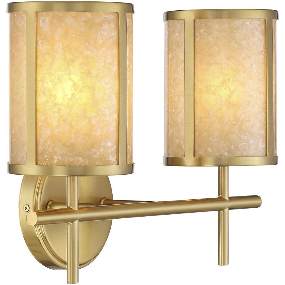 Camden 2 Light 14.75 inch Warm Brass Bath Wall Light