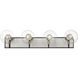 Parsons 4 Light 33.25 inch Matte Black and Brushed Nickel Vanity Wall Light
