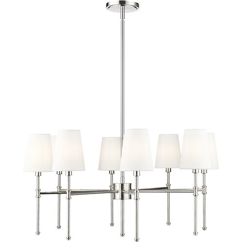 Adorra 8 Light 30 inch Polished Nickel Chandelier Ceiling Light