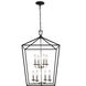 Lacey 8 Light 19 inch Polished Chrome and Black Pendant Ceiling Light
