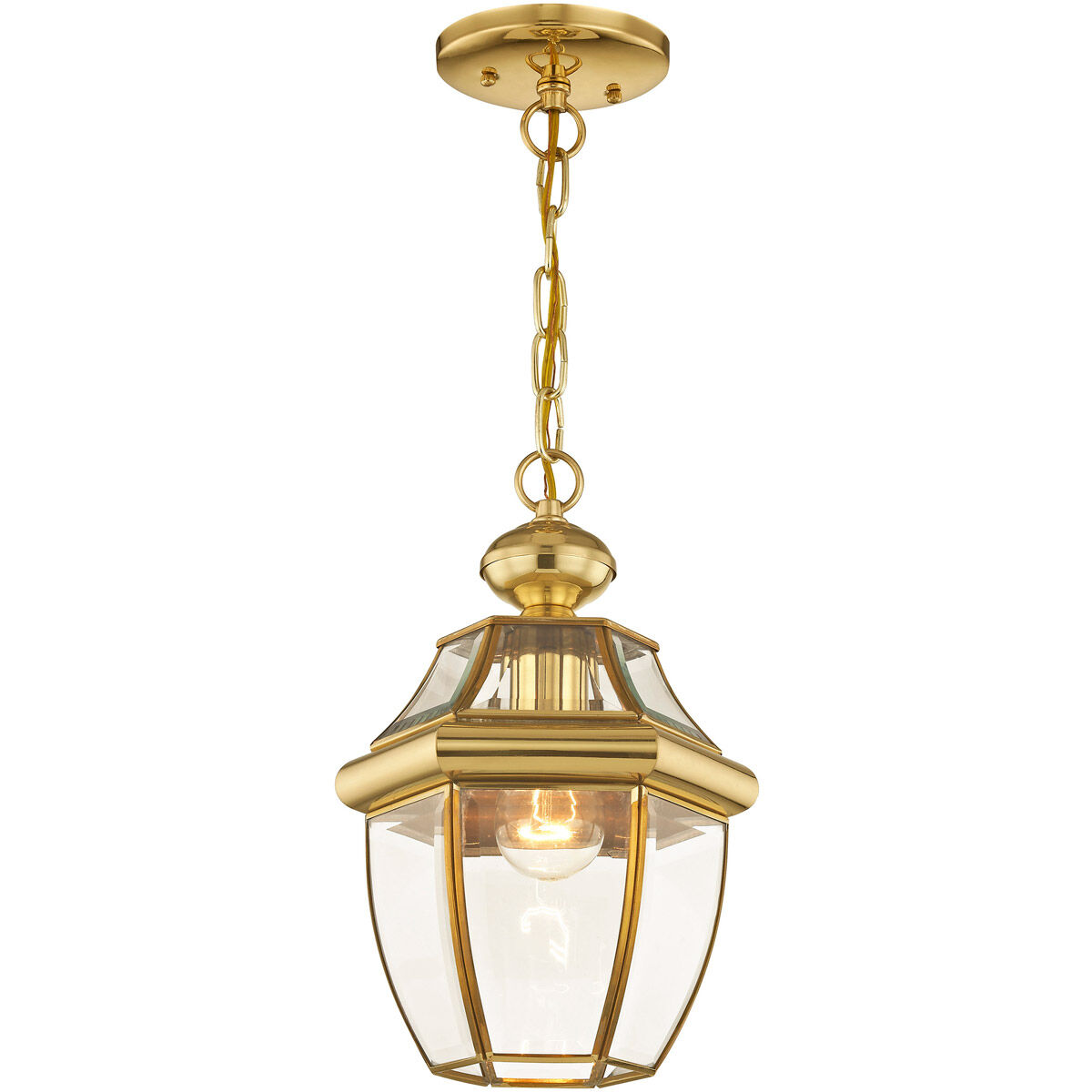 Monterey 1 Light 8.5 inch Polished Brass Outdoor Pendant Lantern