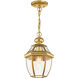 Monterey 1 Light 8.5 inch Polished Brass Outdoor Pendant Lantern